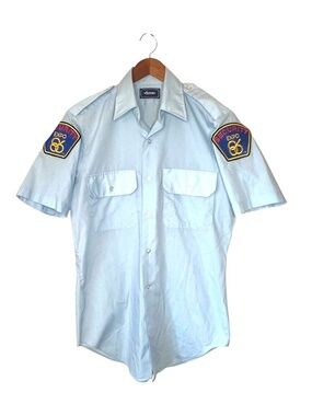 Vintage Expo 86 Vancouver Canada Security Uniform Button Up Shirt Union Made